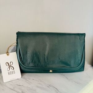 HOBO LAUREN CLUTCH LEATHER WRISTLET WALLET‎  Sage Henna Luxury Leather, NWT
